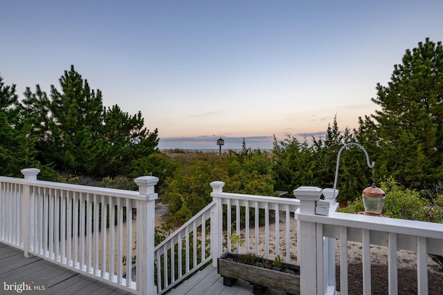 view of deck at dusk