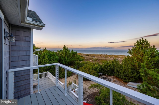 exterior space featuring a water view