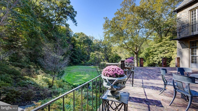 view of patio / terrace featuring a balcony