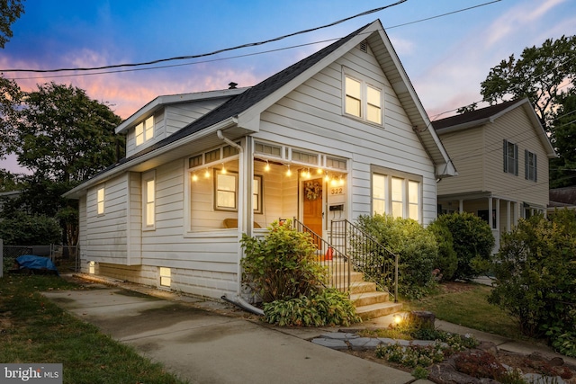 view of bungalow-style home