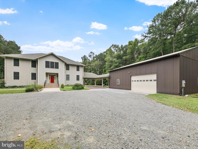 view of front facade with a garage