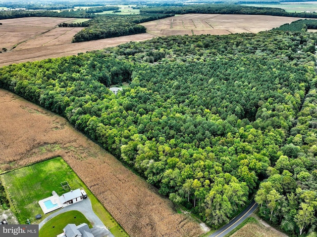 drone / aerial view with a rural view