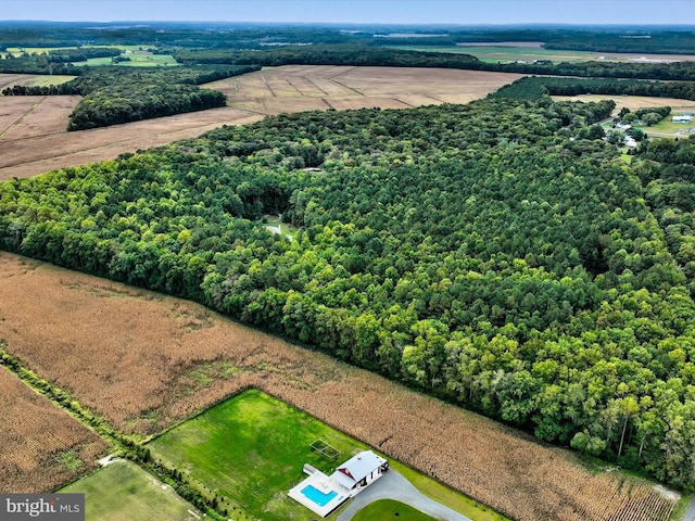 drone / aerial view with a rural view