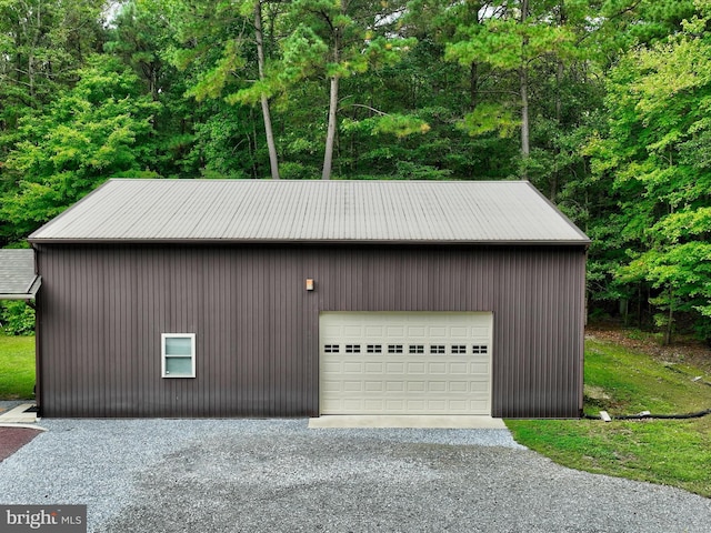 view of garage