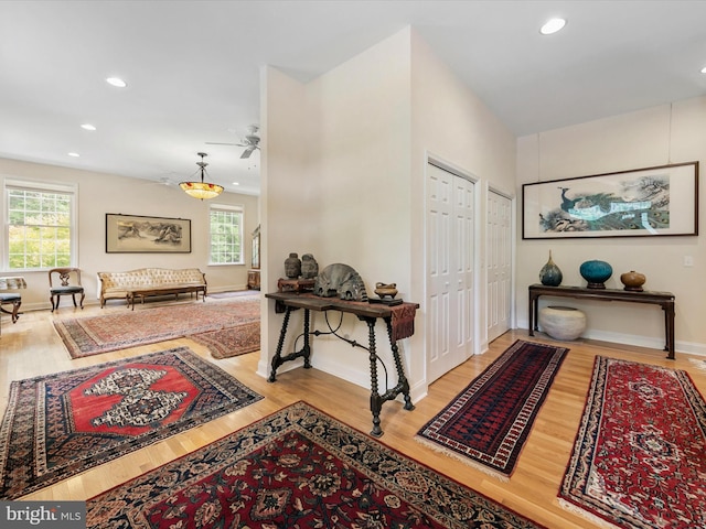 hall featuring hardwood / wood-style floors