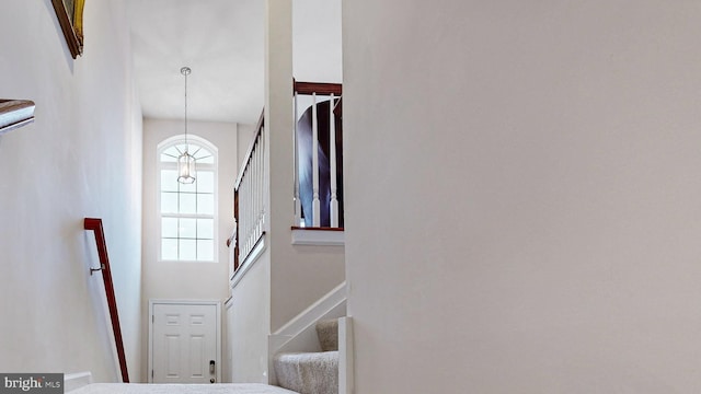 interior space with an inviting chandelier