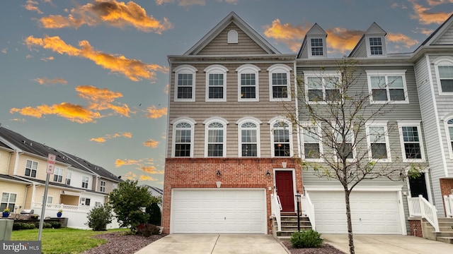 view of property with a garage