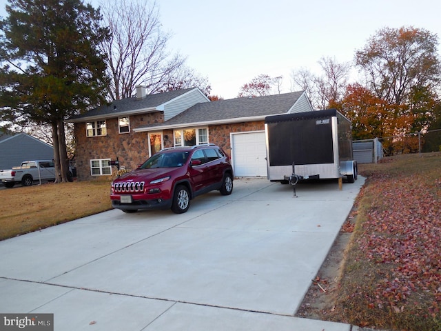 view of front facade with a garage