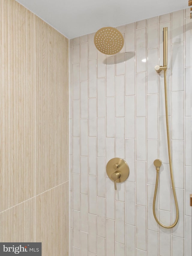 interior details with tiled shower