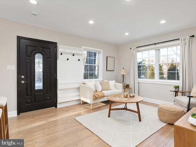 living room featuring light hardwood / wood-style floors