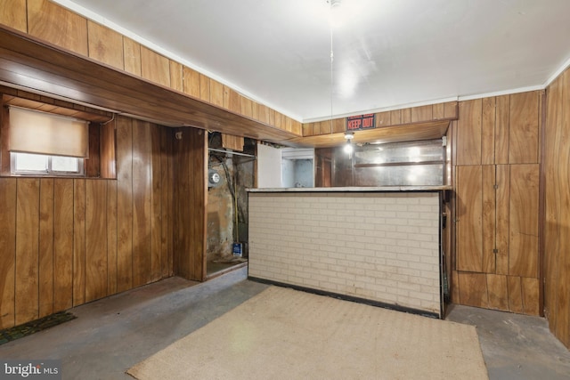 interior space with wood walls