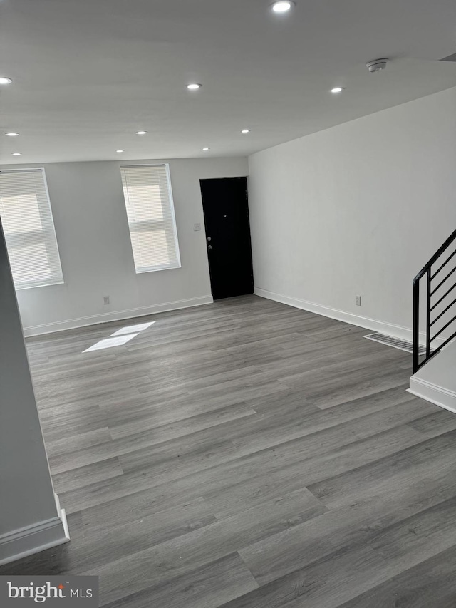 interior space featuring wood-type flooring