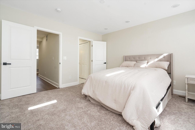 bedroom with carpet floors