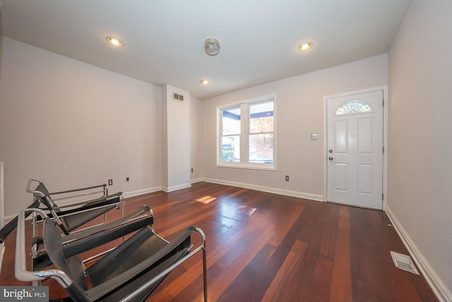 entryway featuring dark hardwood / wood-style floors