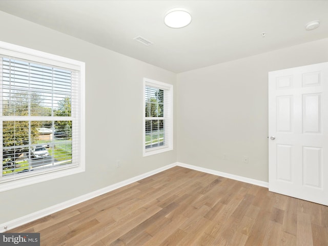 empty room featuring light hardwood / wood-style flooring