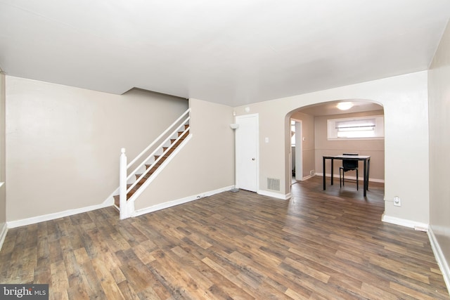 interior space featuring dark hardwood / wood-style floors