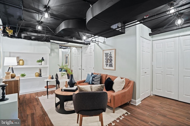 interior space featuring dark wood-type flooring