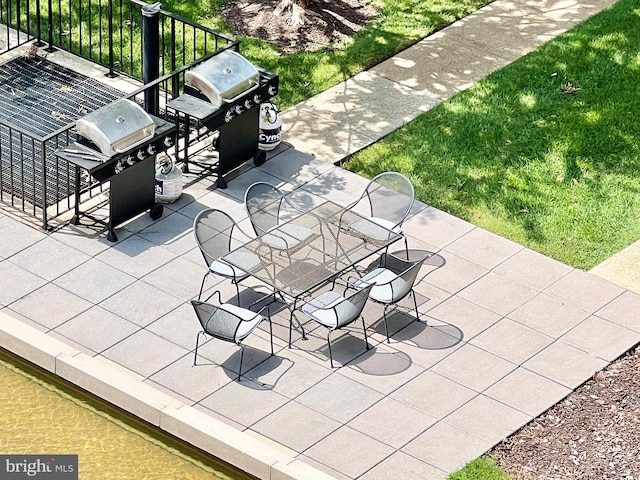 view of patio / terrace with a grill