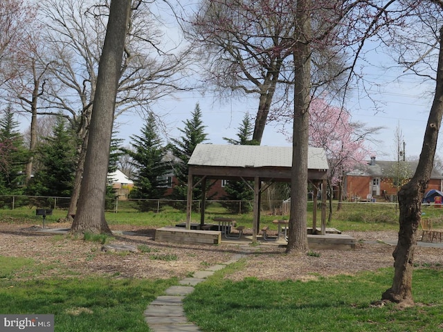 view of community with a gazebo