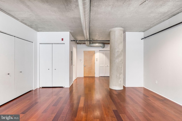 interior space featuring dark wood-type flooring