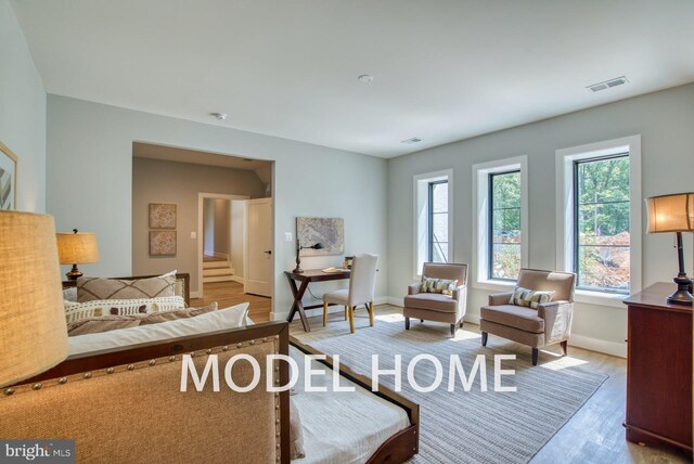 living room featuring light hardwood / wood-style floors