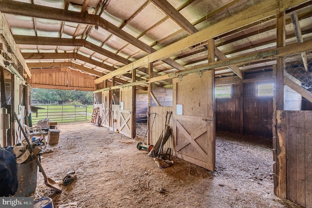 view of horse barn