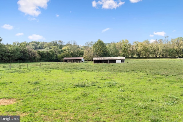 view of yard featuring a rural view