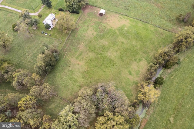 drone / aerial view featuring a rural view