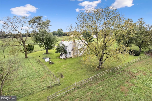 aerial view with a rural view