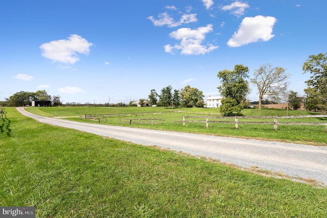 view of road featuring a rural view