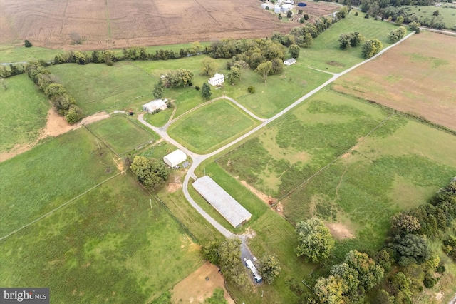 bird's eye view featuring a rural view