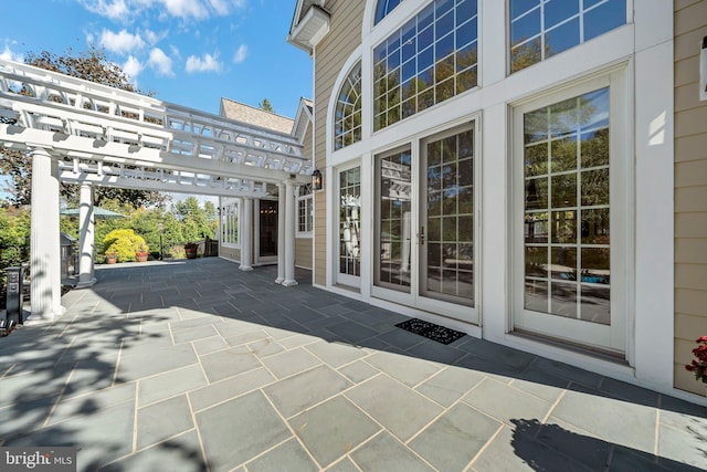 view of patio with a pergola