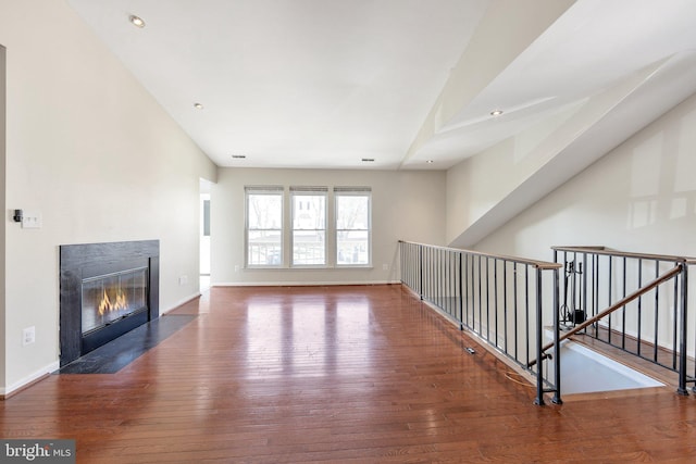 living room featuring dark hardwood / wood-style floors