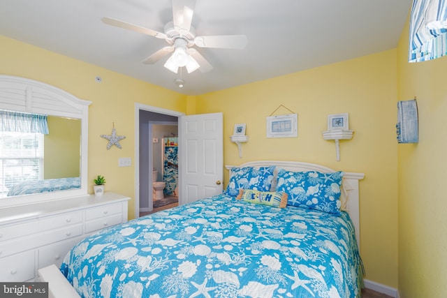 bedroom with ceiling fan