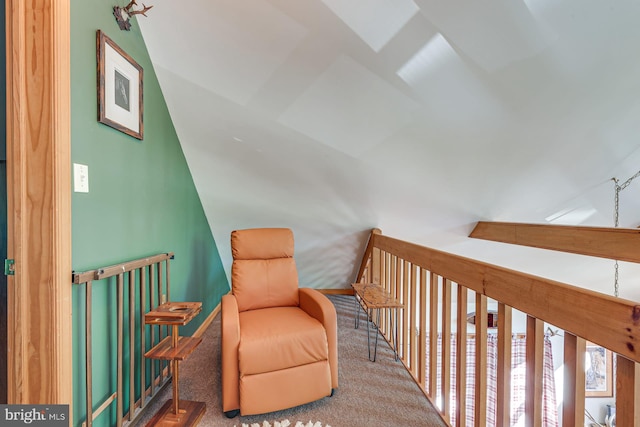 living area with carpet flooring