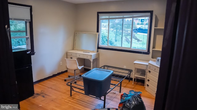 office featuring light wood-type flooring