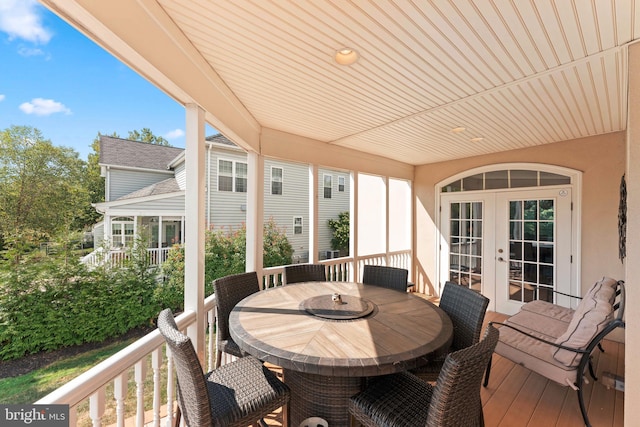 exterior space featuring french doors