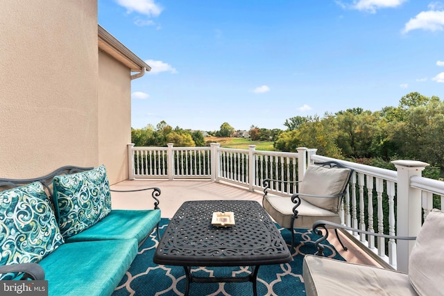 exterior space with an outdoor living space