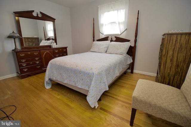 bedroom featuring light wood-type flooring