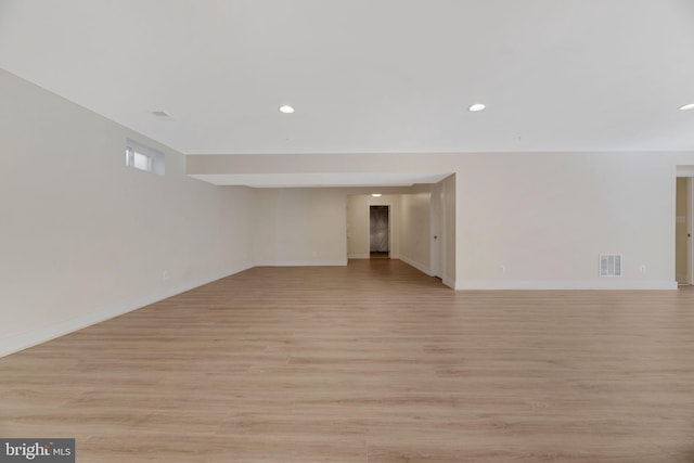 empty room featuring light wood-type flooring