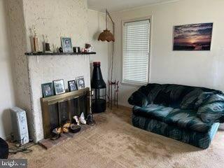 living room with carpet flooring