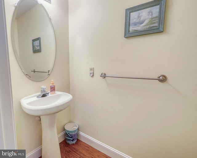 bathroom featuring hardwood / wood-style floors