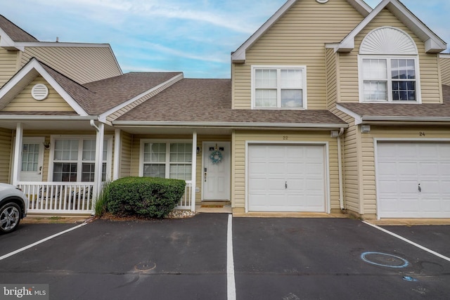 view of property featuring a garage