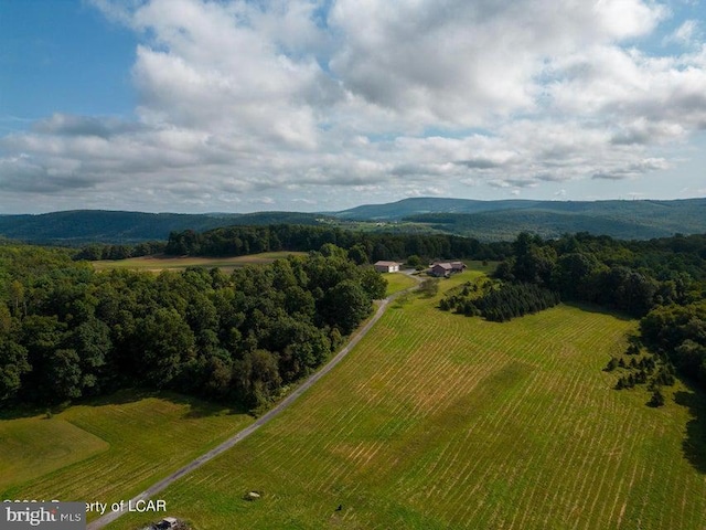 bird's eye view with a rural view