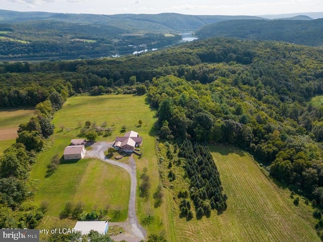 aerial view featuring a rural view