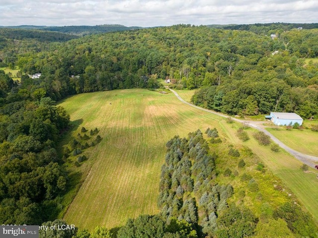 drone / aerial view featuring a rural view