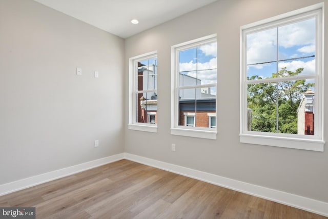 empty room featuring light hardwood / wood-style flooring and plenty of natural light