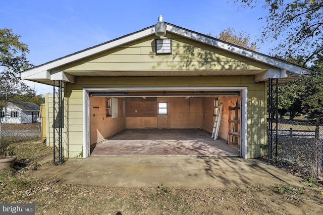 view of garage