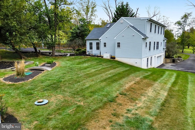 exterior space with a garage