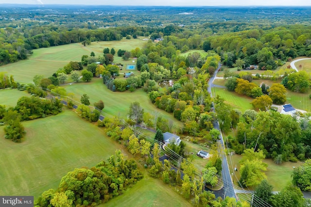 bird's eye view with a rural view